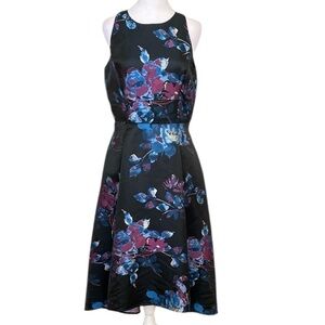TAHARI Formal Tea Party Floral Pink and Blue Women's Midi Dress size 6